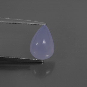 2.35カラットの天然ラベンダーブルーカルセドニー（10.5×7.3 mm・透明）