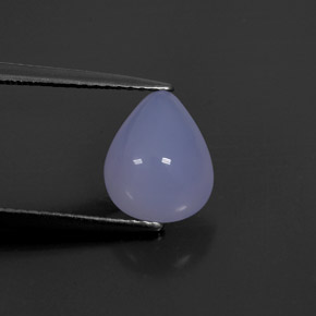 2.43カラットの天然ラベンダーブルーカルセドニー（9.8×8.2 mm・透明）