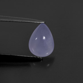 1.62カラットの天然ラベンダーブルーカルセドニー（9.6×7.2 mm・透明）