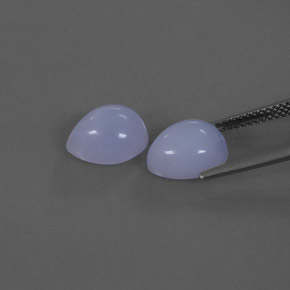 カラットの天然ラベンダーブルーカルセドニー（10×8.1 mm・透明）