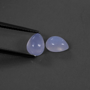 カラットの天然ラベンダーブルーカルセドニー（8×6 mm・透明）