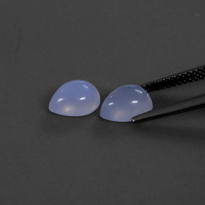 カラットの天然ラベンダーブルーカルセドニー（8×6 mm・透明）