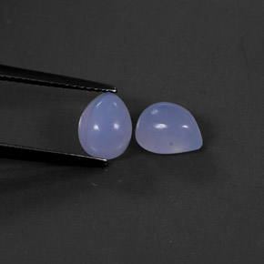 カラットの天然ラベンダーブルーカルセドニー（7.9×6.2 mm・透明）