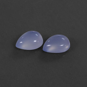 カラットの天然ラベンダーブルーカルセドニー（9×7 mm・透明）