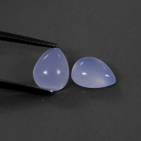 カラットの天然ラベンダーブルーカルセドニー（9×7 mm・透明）