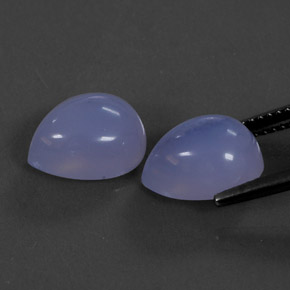 カラットの天然ラベンダーブルーカルセドニー（11.1×8.8 mm・透明）