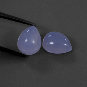 カラットの天然ラベンダーブルーカルセドニー（10.2×8 mm・透明）