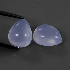 カラットの天然ラベンダーブルーカルセドニー（11.3×9.1 mm・透明）