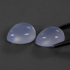 カラットの天然ラベンダーブルーカルセドニー（11.3×9.1 mm・透明）