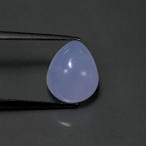 5.25カラットの天然ラベンダーブルーカルセドニー（12.1×10.1 mm・透明）