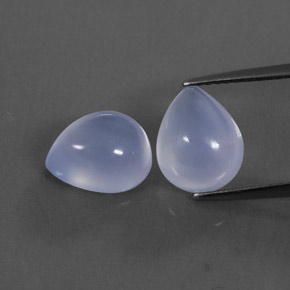 カラットの天然ラベンダーブルーカルセドニー（10×8 mm・透明）