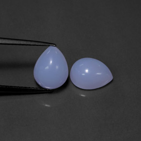 カラットの天然ラベンダーブルーカルセドニー（10×8 mm・透明）