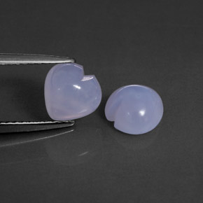 カラットの天然ラベンダーブルーカルセドニー（7.1×7 mm・透明）