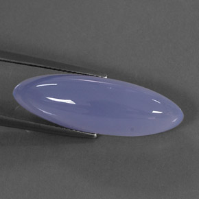 18.80カラットの天然ラベンダーブルーカルセドニー（29.3×9.6 mm・透明）