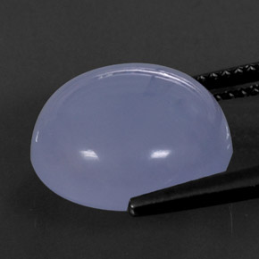 8.58カラットの天然ラベンダーブルーカルセドニー（13.09 mm・透明）