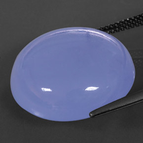 25.46カラットの天然ラベンダーブルーカルセドニー（20.18 mm・透明）