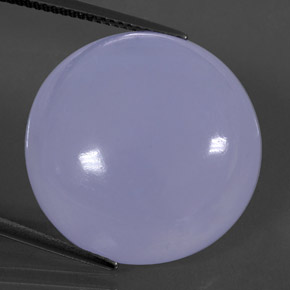 30.37カラットの天然ラベンダーブルーカルセドニー（22.03 mm・透明）