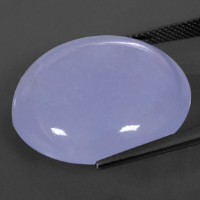 36.59カラットの天然ラベンダーブルーカルセドニー（24.75 mm・透明）