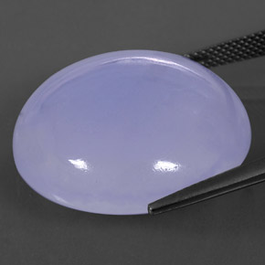 44.51カラットの天然ラベンダーブルーカルセドニー（24.45 mm・透明）