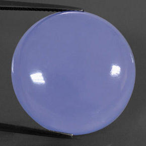 38.12カラットの天然ラベンダーブルーカルセドニー（23.94 mm・透明）
