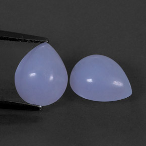 カラットの天然ラベンダーブルーカルセドニー（10.1×8.1 mm・透明）