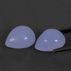 カラットの天然ラベンダーブルーカルセドニー（10.1×8.1 mm・透明）