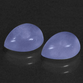 カラットの天然ラベンダーブルーカルセドニー（9×7.1 mm・透明）