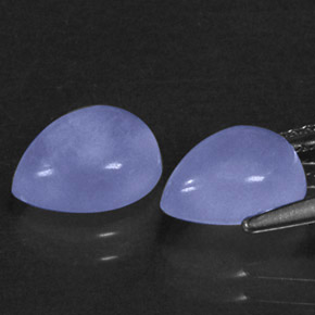 カラットの天然ラベンダーブルーカルセドニー（9×7.1 mm・透明）