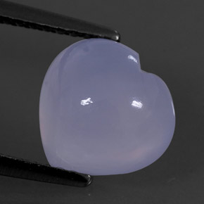 2.45カラットの天然ラベンダーブルーカルセドニー（9.1×8.8 mm・透明）