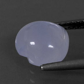 2.45カラットの天然ラベンダーブルーカルセドニー（9.1×8.8 mm・透明）