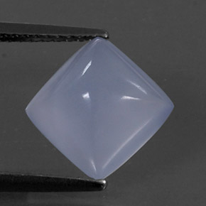 3.17カラットの天然ラベンダーブルーカルセドニー（8.9×8.8 mm・透明）
