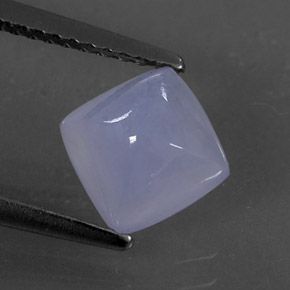 1.66カラットの天然ラベンダーブルーカルセドニー（6.9×6.9 mm・透明）