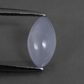 1.12カラットの天然ラベンダーブルーカルセドニー（10.8×5.8 mm・マーキス）
