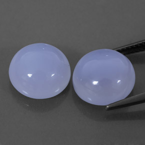 カラットの天然ラベンダーブルーカルセドニー（11.05 mm・透明）