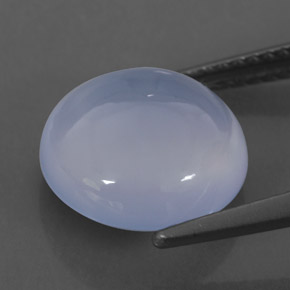 4.43カラットの天然ラベンダーブルーカルセドニー（11.08 mm・透明）