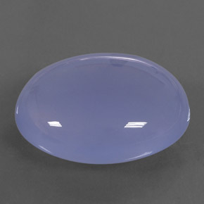 32.08カラットの天然ラベンダーブルーカルセドニー（24.1×19.5 mm・透明）