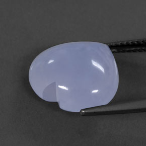 7.23カラットの天然ラベンダーブルーカルセドニー（14.1×13.7 mm・透明）