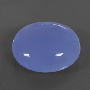 27.29カラットの天然ラベンダーブルーカルセドニー（21.9×19.2 mm・透明）