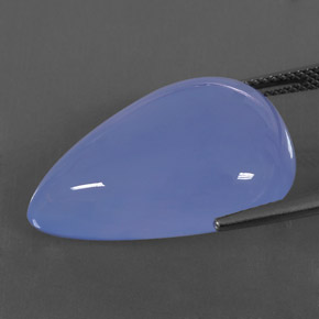 24.88カラットの天然ラベンダーブルーカルセドニー、透明、透明/半透明