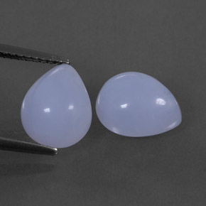 カラットの天然ラベンダーブルーカルセドニー（10.1×8.1 mm・洋梨の形）