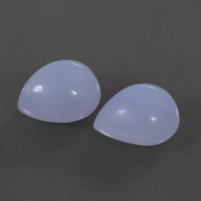 カラットの天然ラベンダーブルーカルセドニー（10.1×8.1 mm・洋梨の形）