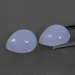 カラットの天然ラベンダーブルーカルセドニー（10.1×8.1 mm・洋梨の形）