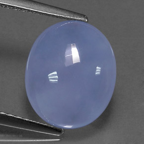 4.79カラットの天然ラベンダーブルーカルセドニー（11.8×9.9 mm・透明）