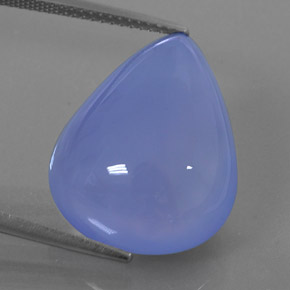 18.59カラットの天然ラベンダーブルーカルセドニー（20.2×16.2 mm・透明）
