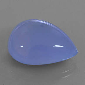 18.59カラットの天然ラベンダーブルーカルセドニー（20.2×16.2 mm・透明）