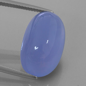 20.44カラットの天然ラベンダーブルーカルセドニー（20.3×12.7 mm・透明）