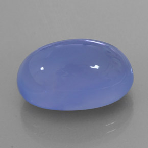 20.44カラットの天然ラベンダーブルーカルセドニー（20.3×12.7 mm・透明）