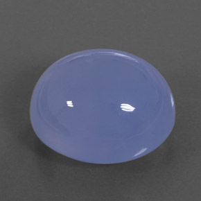 27.24カラットの天然ラベンダーブルーカルセドニー（19.6×16.9 mm・透明）