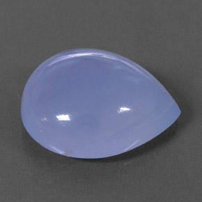 15.15カラットの天然ラベンダーブルーカルセドニー（18.9×15.8 mm・透明）