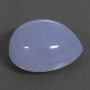 10.53カラットの天然ラベンダーブルーカルセドニー（15.8×13.1 mm・透明）